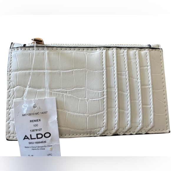 Aldo Cream Croc-Embossed Wallet - Picture 1 of 3
